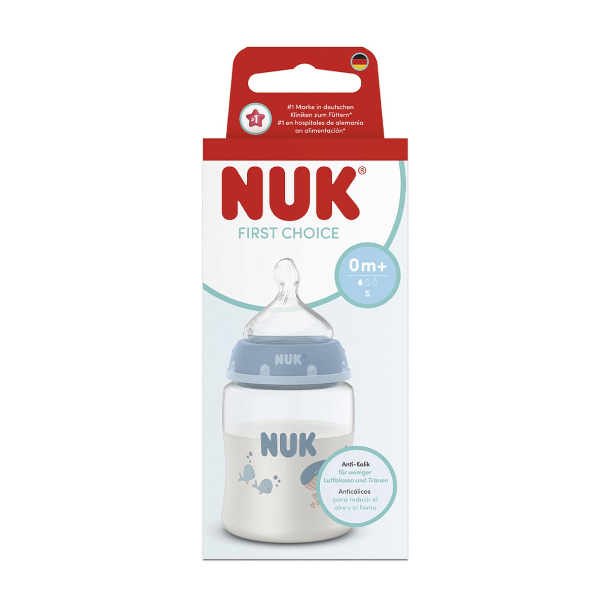 Пляшка для годування NUK First Choice Кит, від народження, 150 мл (3954221)