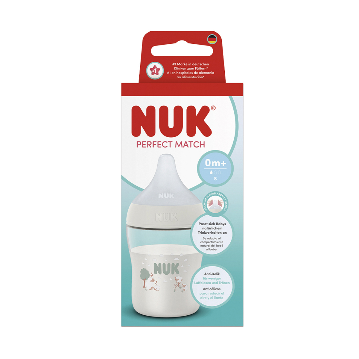 Пляшка для годування NUK Perfect Match Вівця, від народження, 150 мл (3954202)