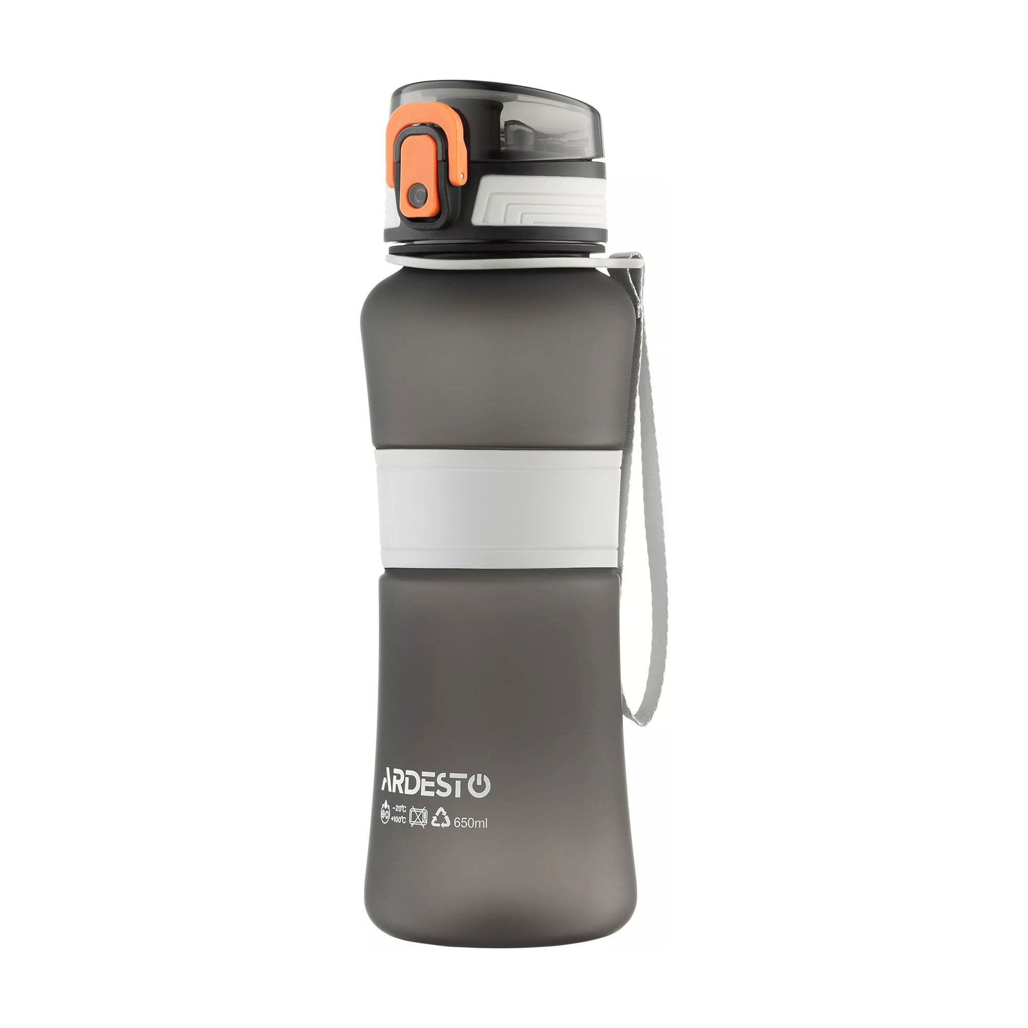 Пляшка для води Ardesto Balance пластикова, чорна, 650 мл (AR2265BL)